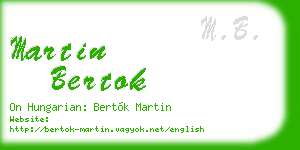 martin bertok business card