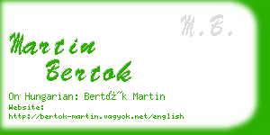 martin bertok business card